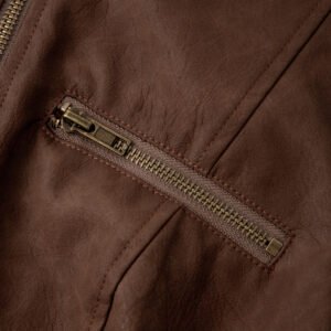 faux leather cropped jacket