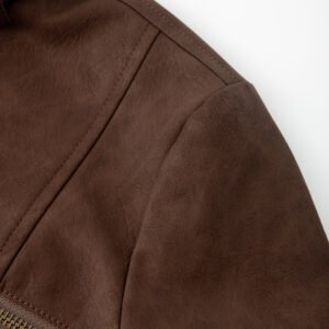 faux leather cropped jacket