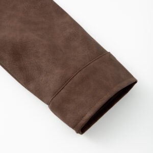 faux leather cropped jacket