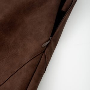 faux leather midi skirt