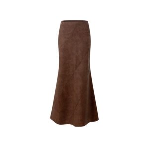 faux leather midi skirt