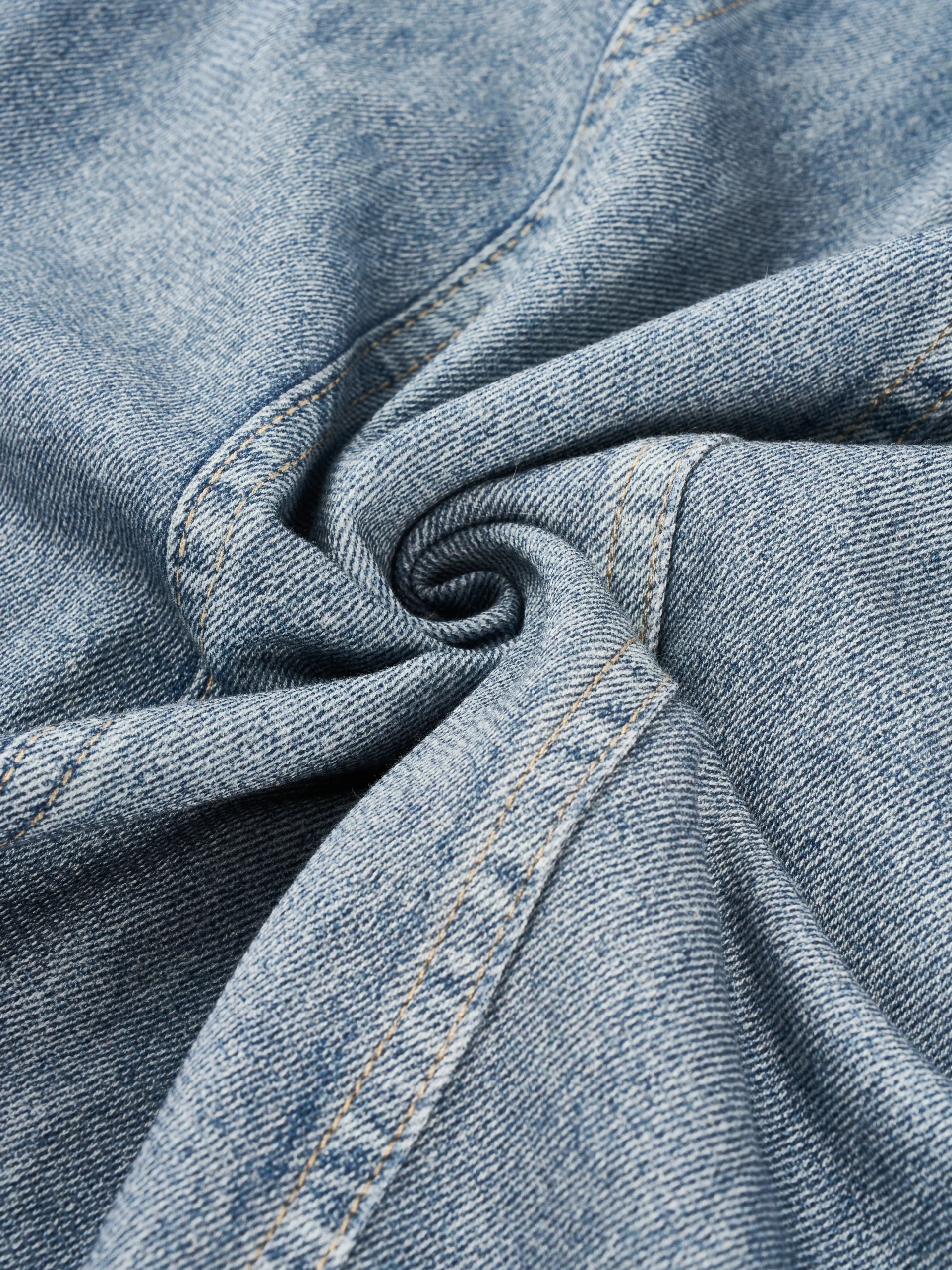 Belted Denim Maxi Shirt Dress