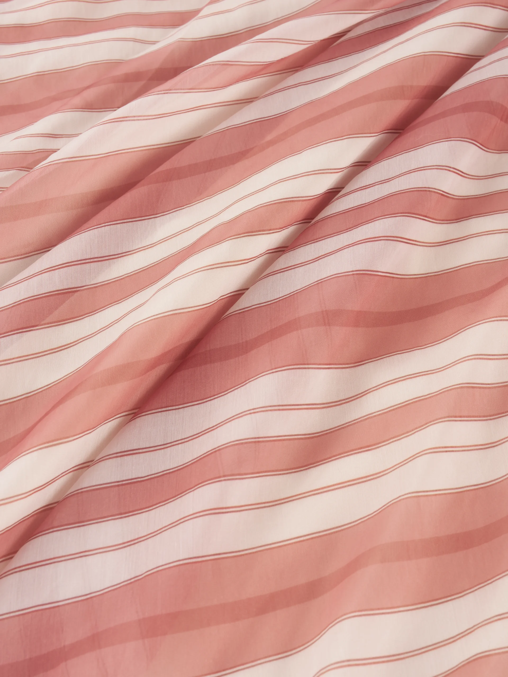 Pink Striped Asymmetric Maxi Skirt