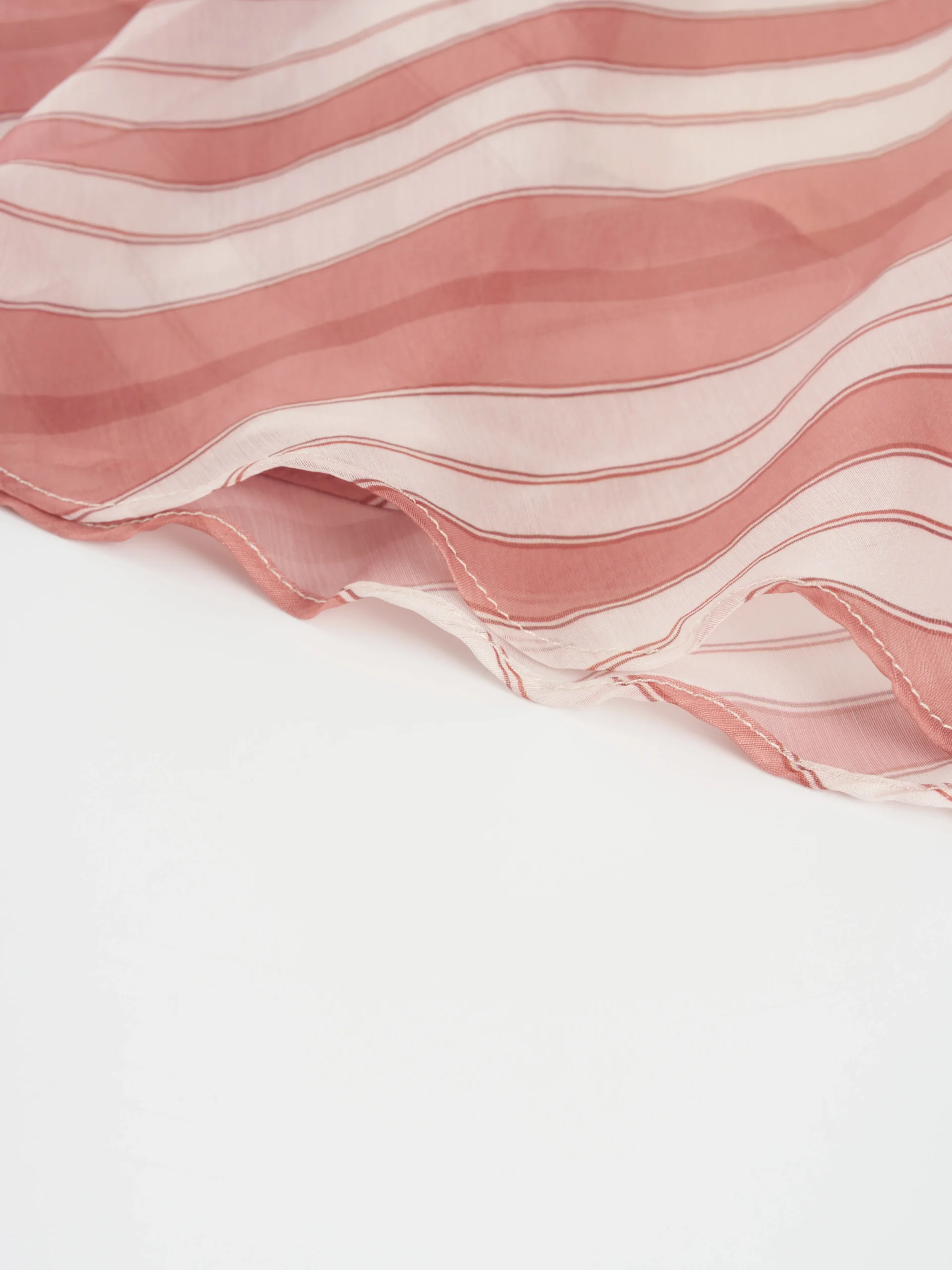 Pink Striped Asymmetric Maxi Skirt