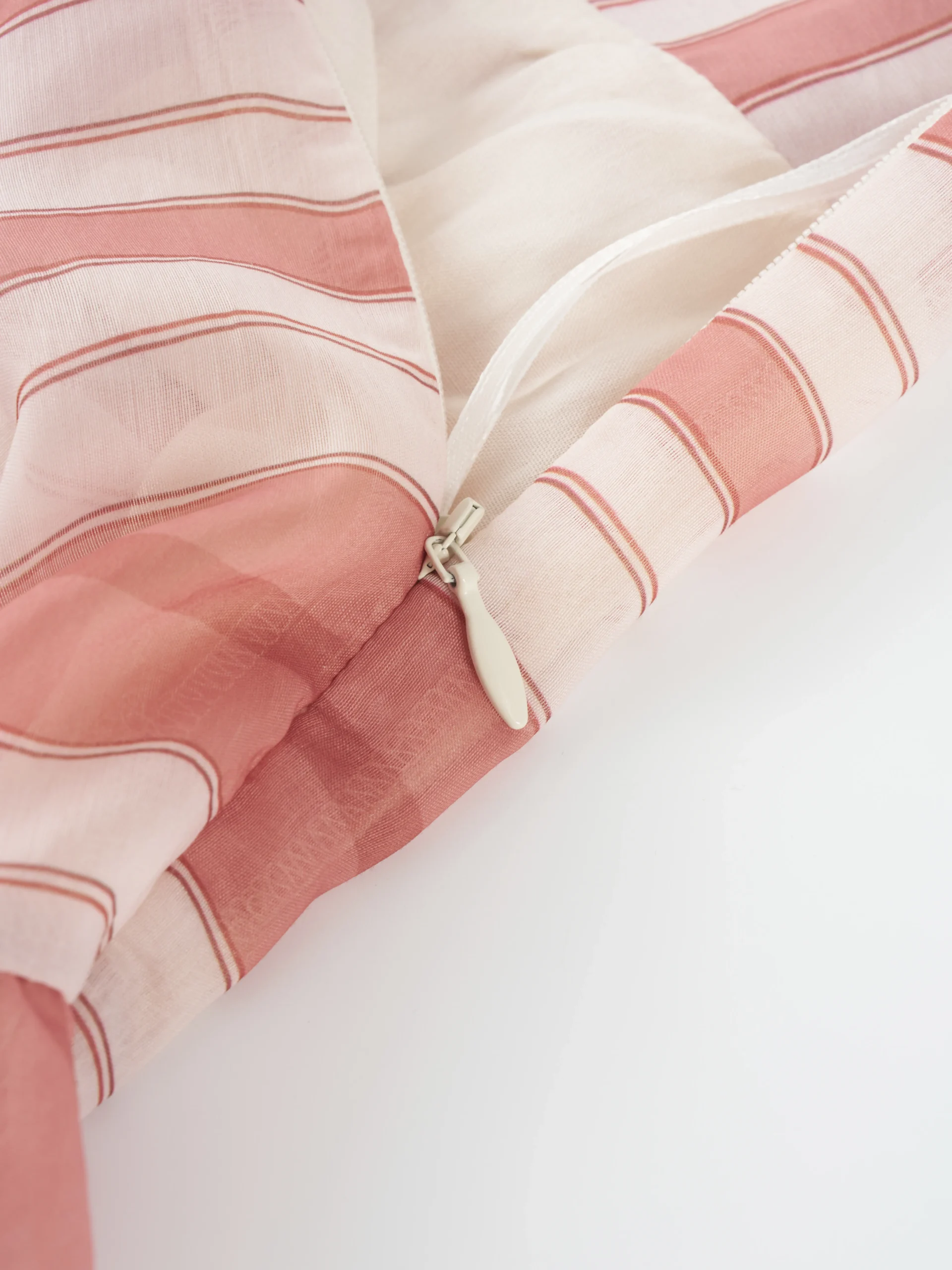 Pink Striped Asymmetric Maxi Skirt