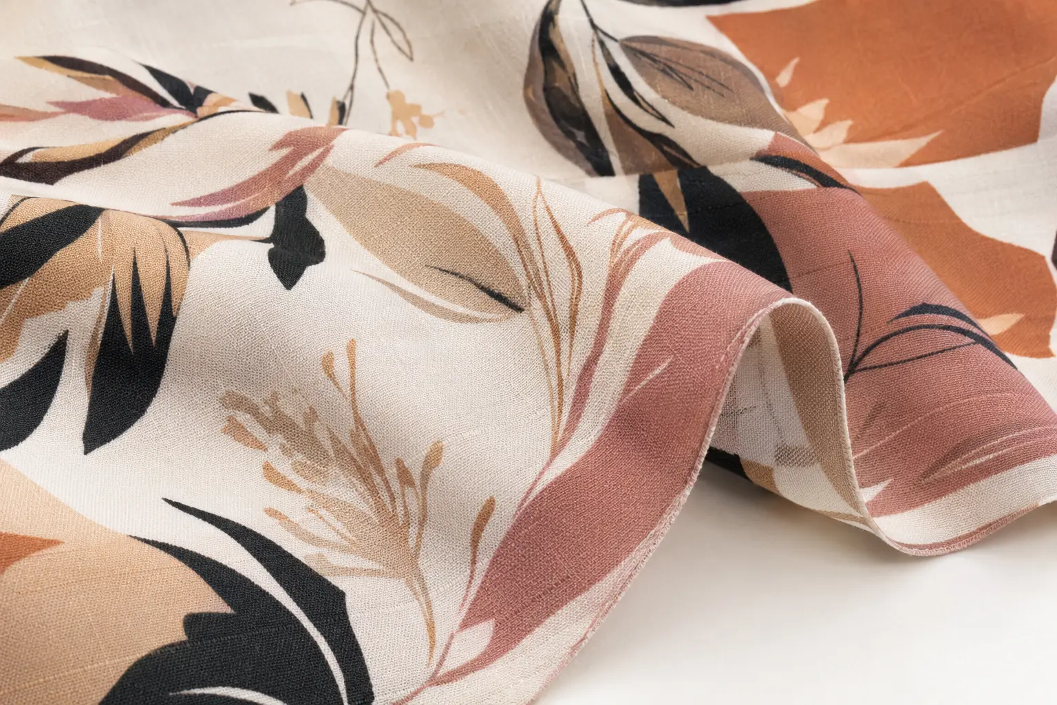 Close-up showing the color detail and woven texture of digitally printed fabric Close-up showing the color detail and woven texture of digitally printed fabric