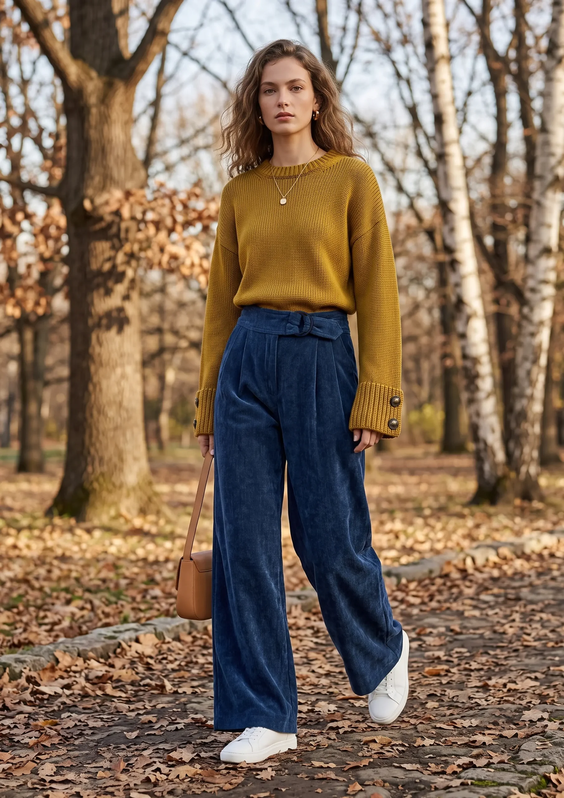 Chenille Wide-Leg Belted Pants – SHENGFU TEXTILE Chenille wide-leg belted pants