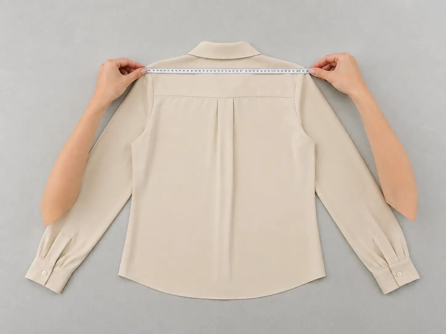 Measure straight from one shoulder point to the other 2