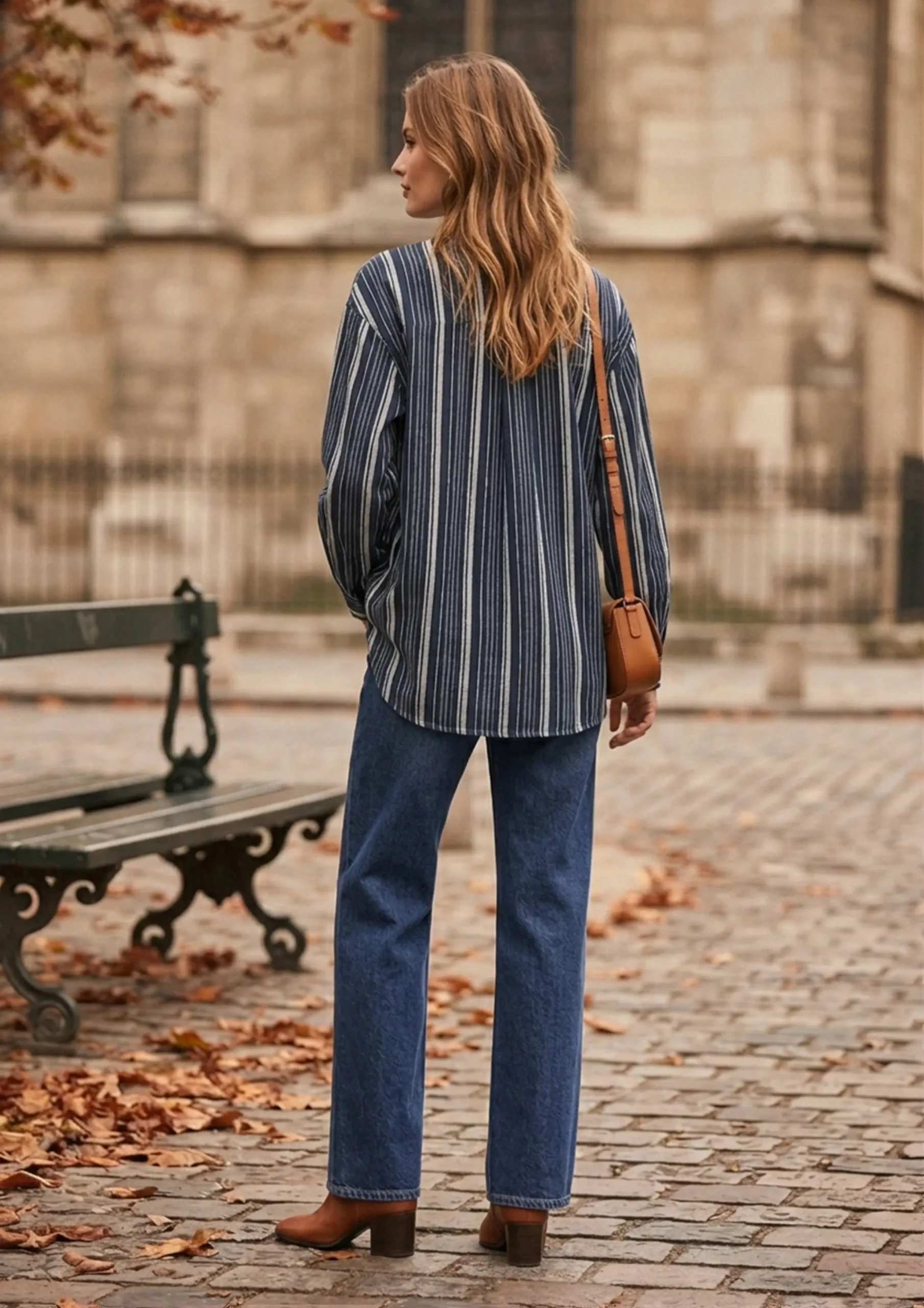 Navy Striped Floral Embroidered Button Shirt – SHENGFU TEXTILE Navy striped floral embroidered button shirt
