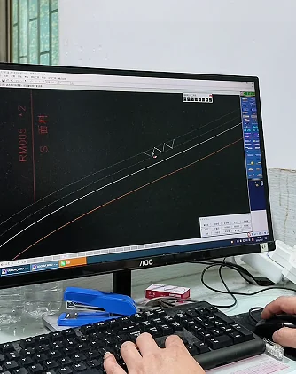 Digital pattern lines displayed at a workstation
