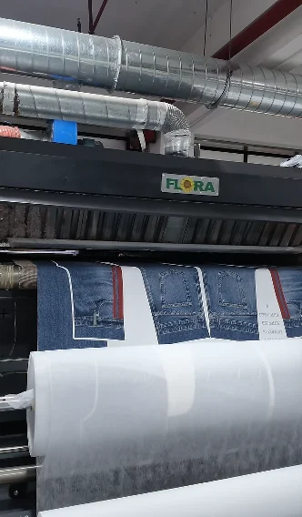 Production machine handling printed garment panels
